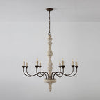 Emirel Lustre Vintage à 8 Lumières en Bois et Métal - Neutralighting