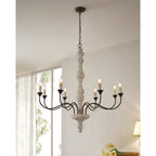 Emirel Lustre Vintage à 8 Lumières en Bois et Métal - Neutralighting