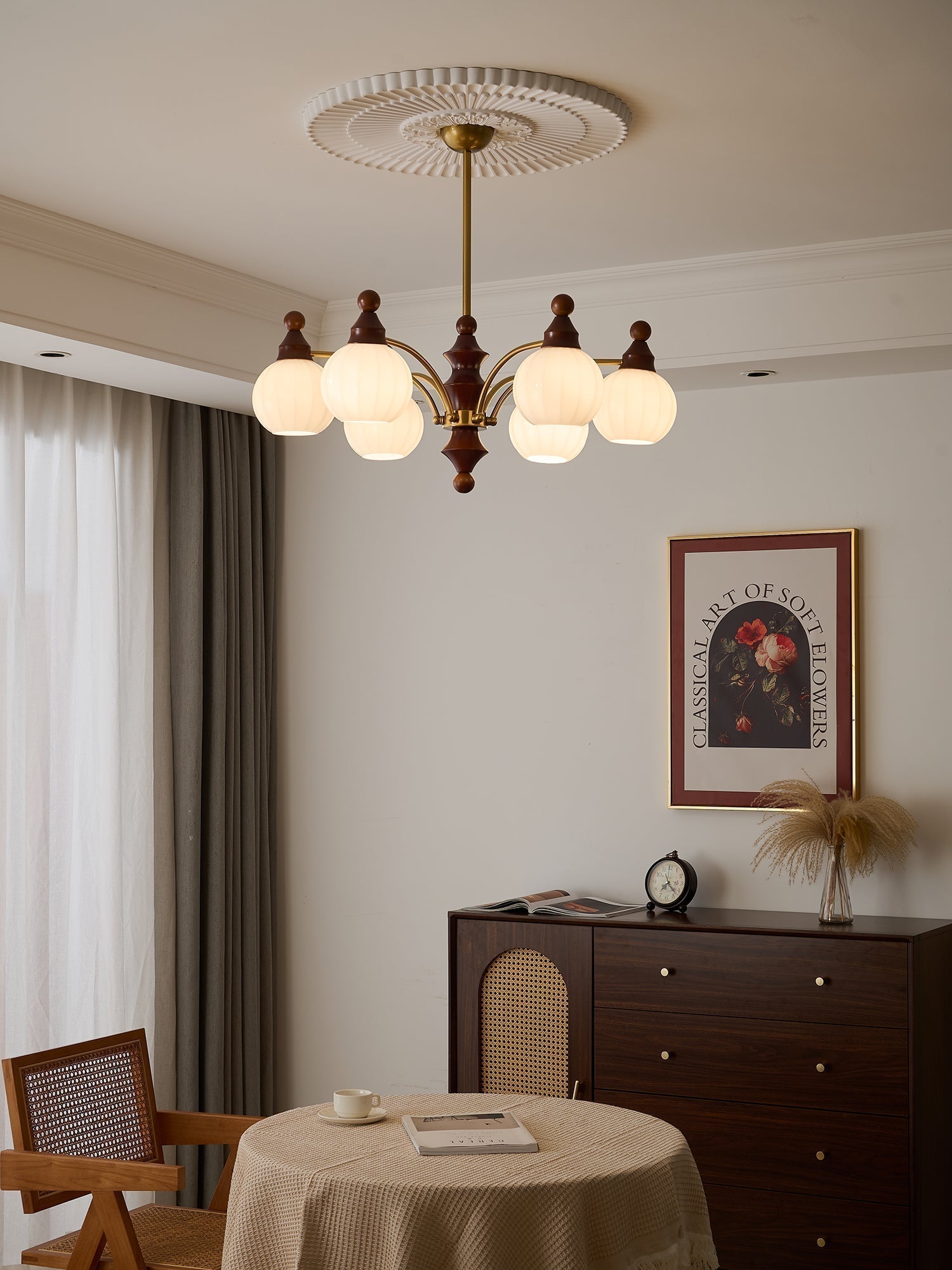 Lustra Chandelier Blossom avec Abat-jours en Verre - Neutralighting