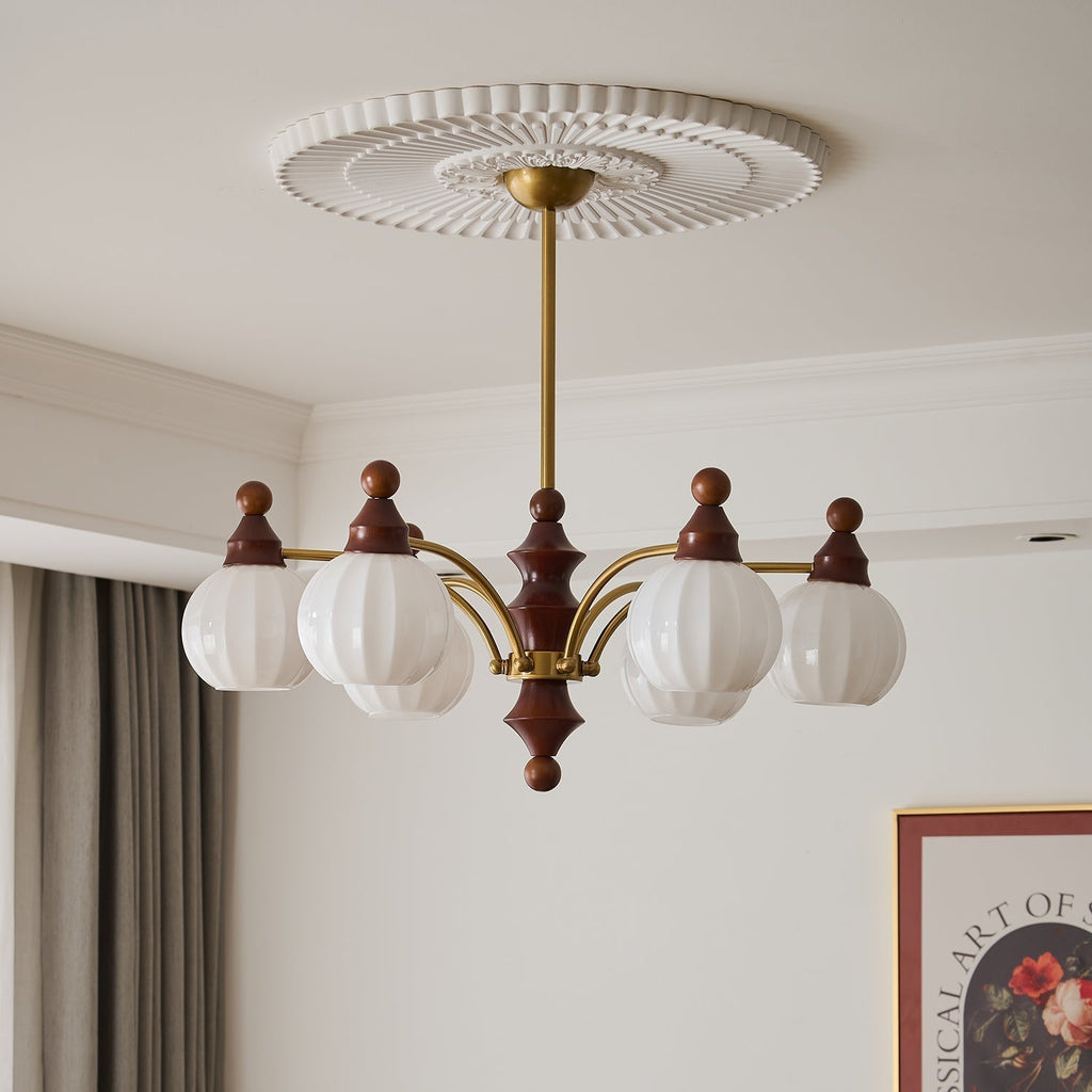 Lustra Chandelier Blossom avec Abat-jours en Verre - Neutralighting