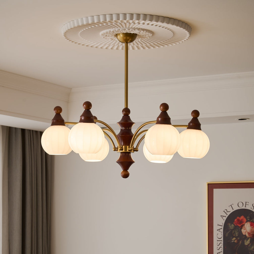 Lustra Chandelier Blossom avec Abat-jours en Verre - Neutralighting