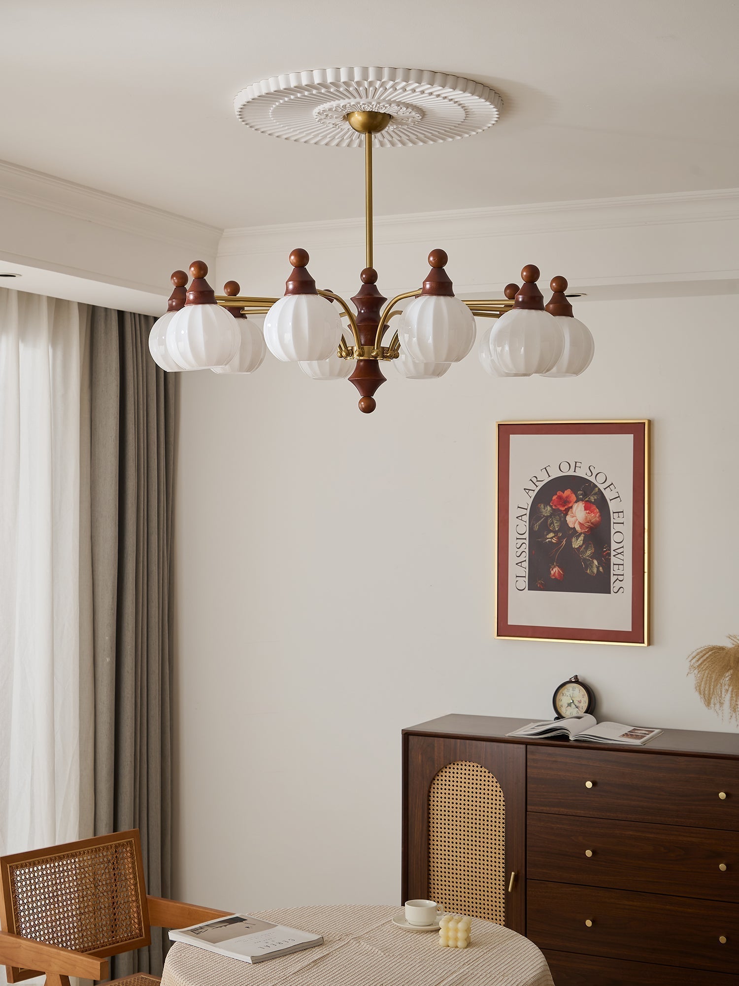 Lustra Chandelier Blossom avec Abat-jours en Verre - Neutralighting