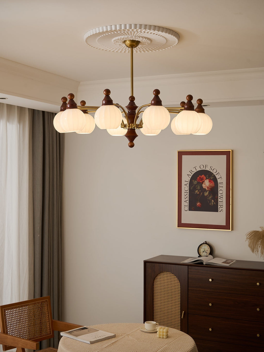 Lustra Chandelier Blossom avec Abat-jours en Verre - Neutralighting