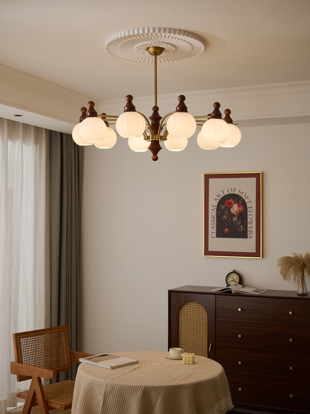 Lustra Chandelier Blossom avec Abat-jours en Verre - Neutralighting