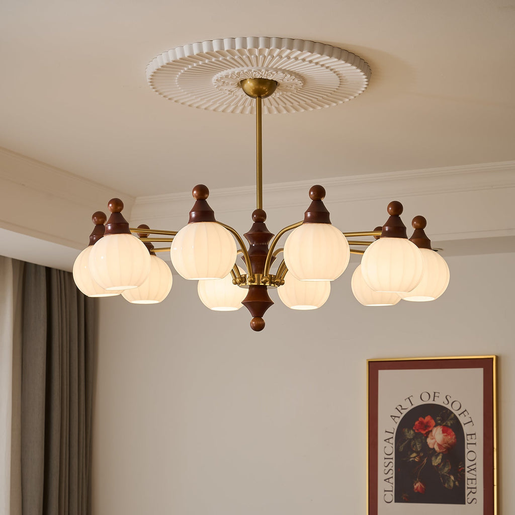 Lustra Chandelier Blossom avec Abat-jours en Verre - Neutralighting