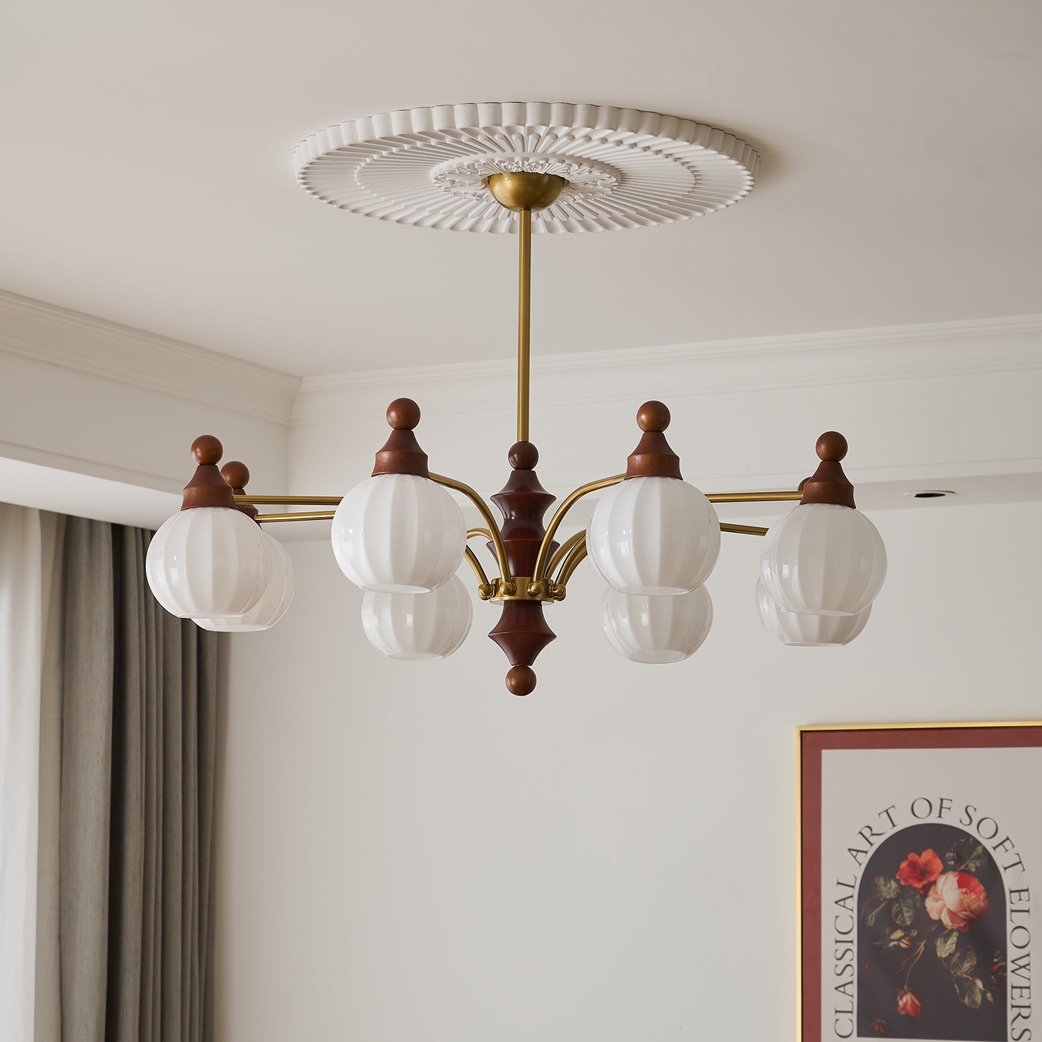 Lustra Chandelier Blossom avec Abat-jours en Verre - Neutralighting
