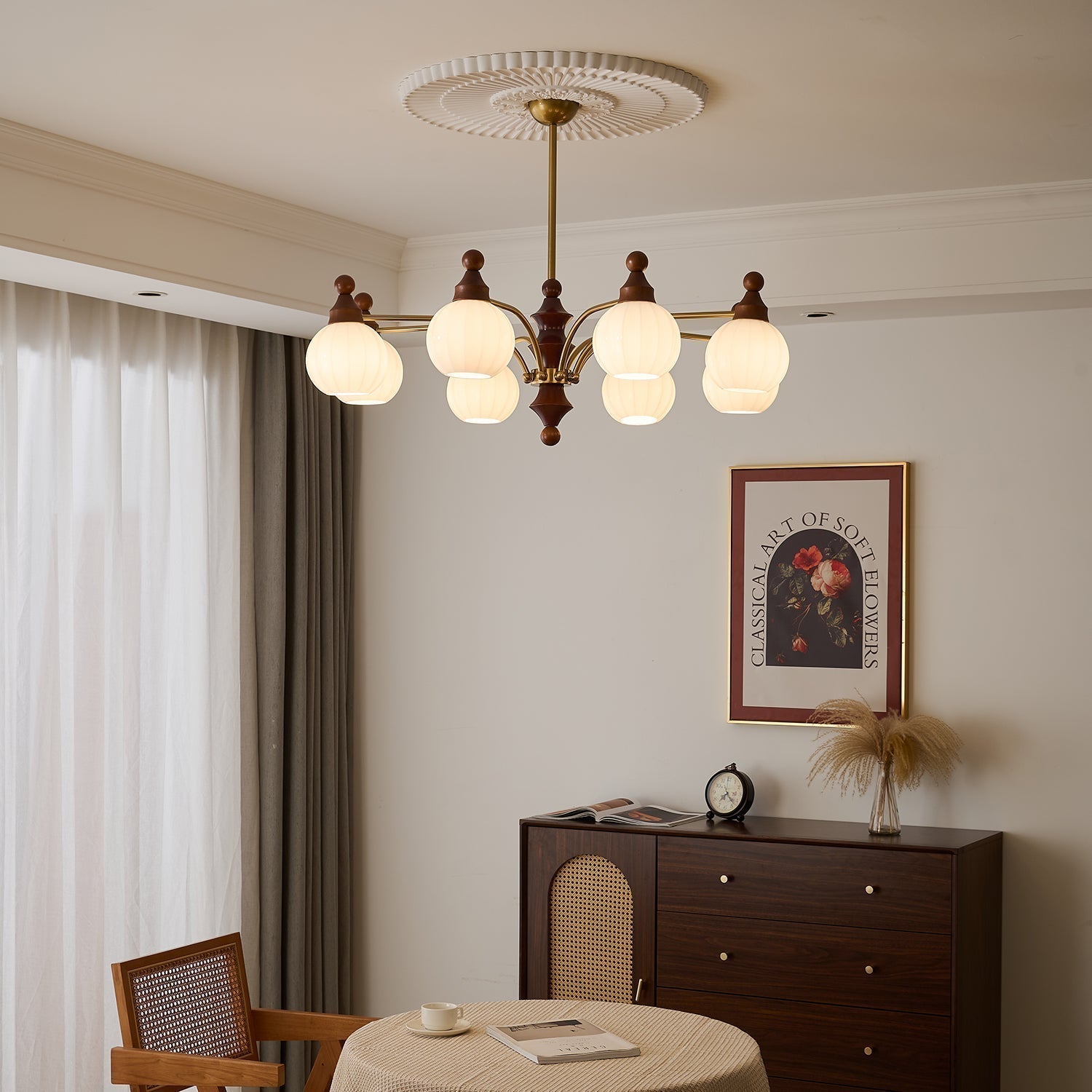 Lustra Chandelier Blossom avec Abat-jours en Verre - Neutralighting