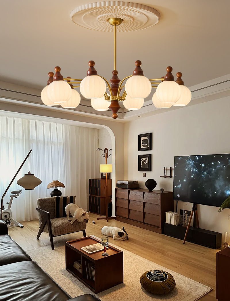 Lustra Chandelier Blossom avec Abat-jours en Verre - Neutralighting