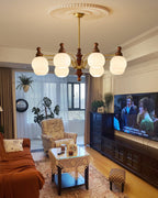 Lustra Chandelier Blossom avec Abat-jours en Verre - Neutralighting
