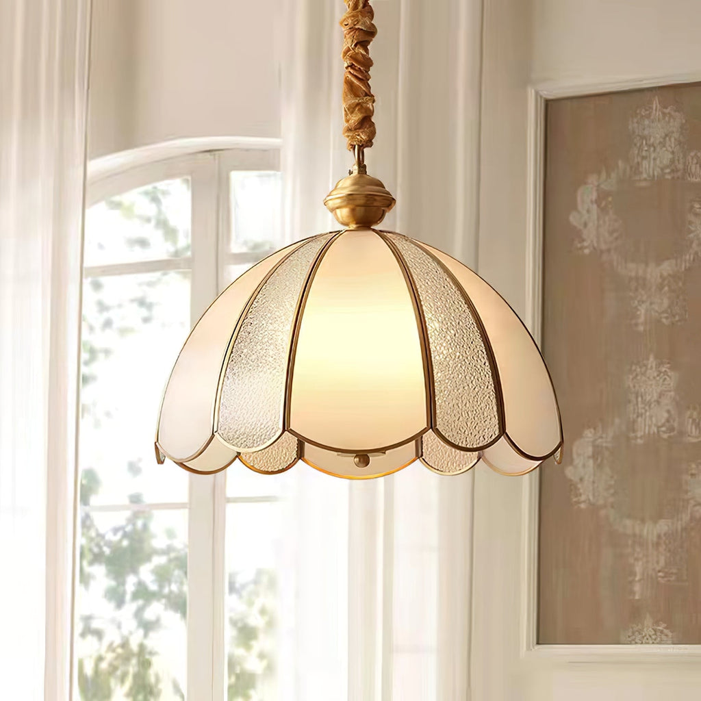Ophaan Lampe Pendante Traditionnelle en Laiton et Verre Art - Neutralighting