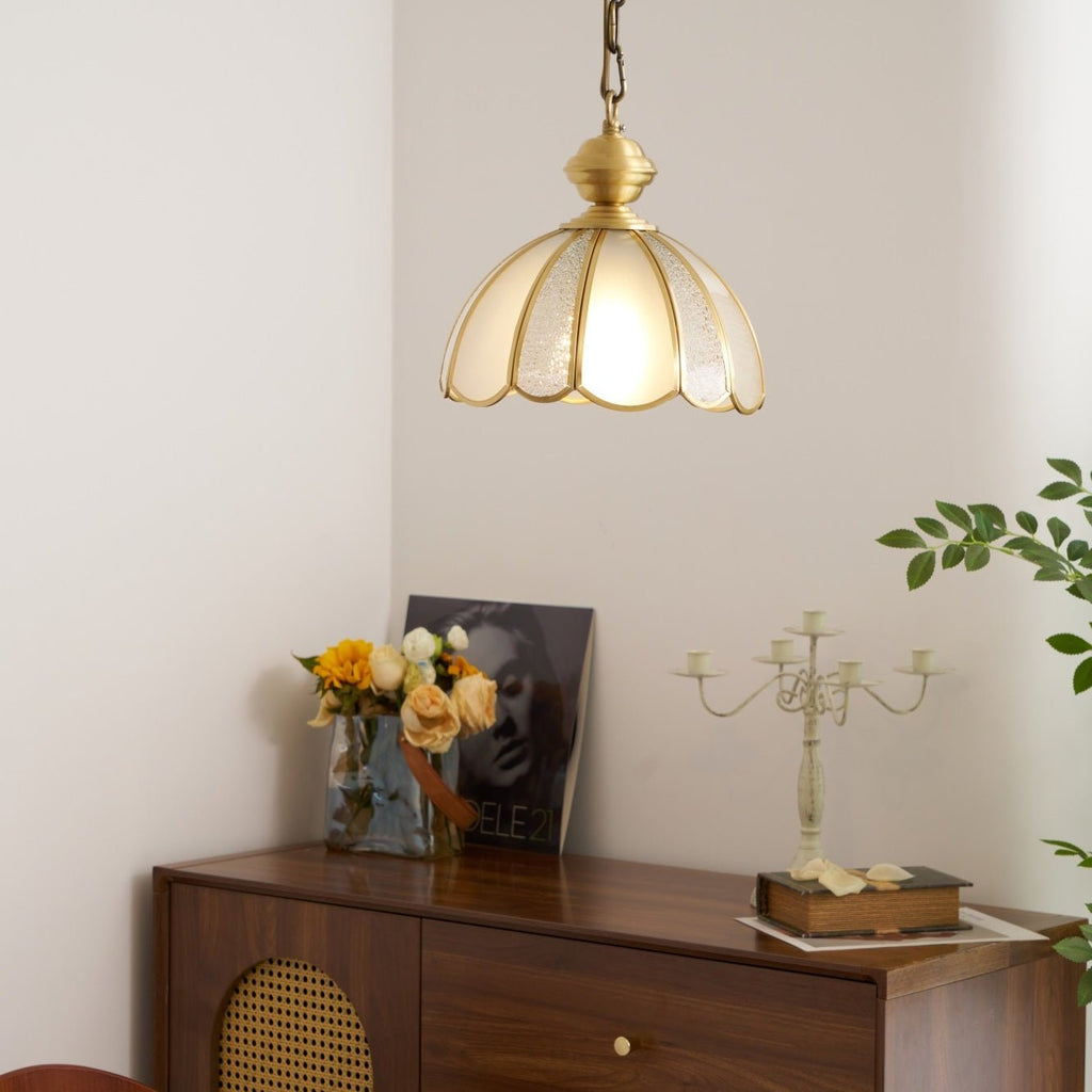 Ophaan Lampe Pendante Traditionnelle en Laiton et Verre Art - Neutralighting