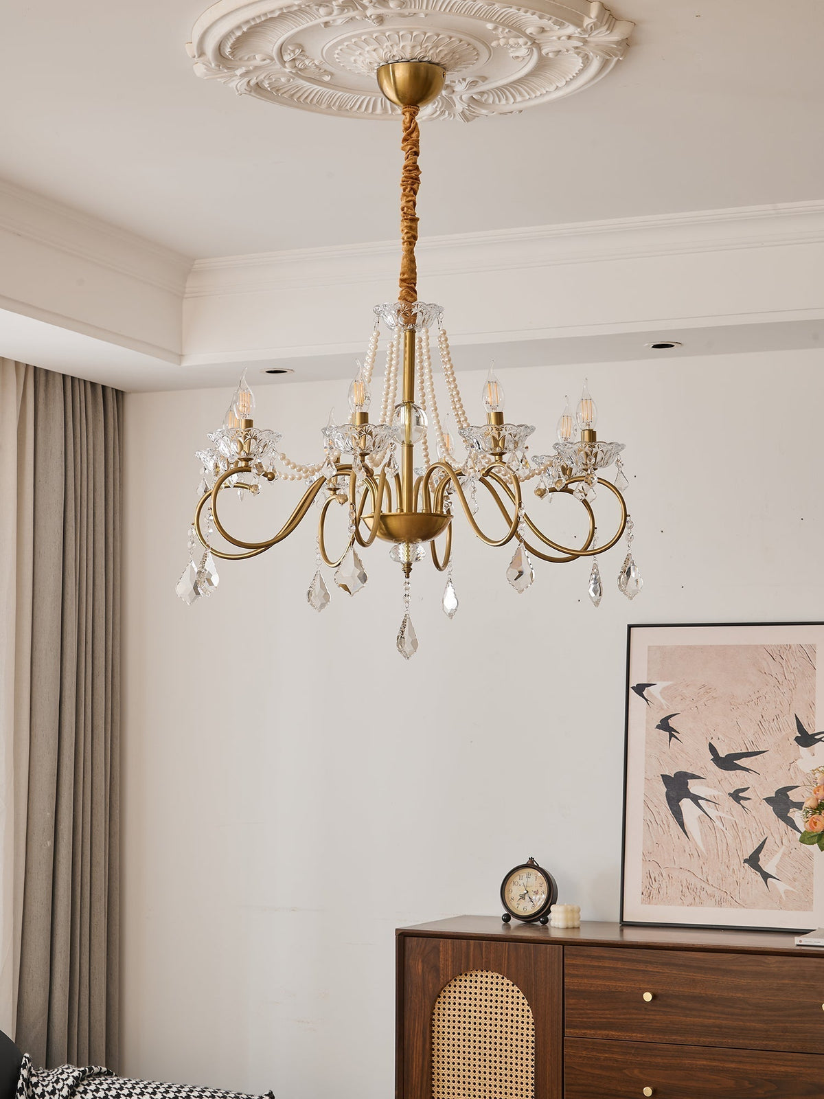 VelaeyraLustre Postmoderne de Luxe en Cristal et Perles - Neutralighting