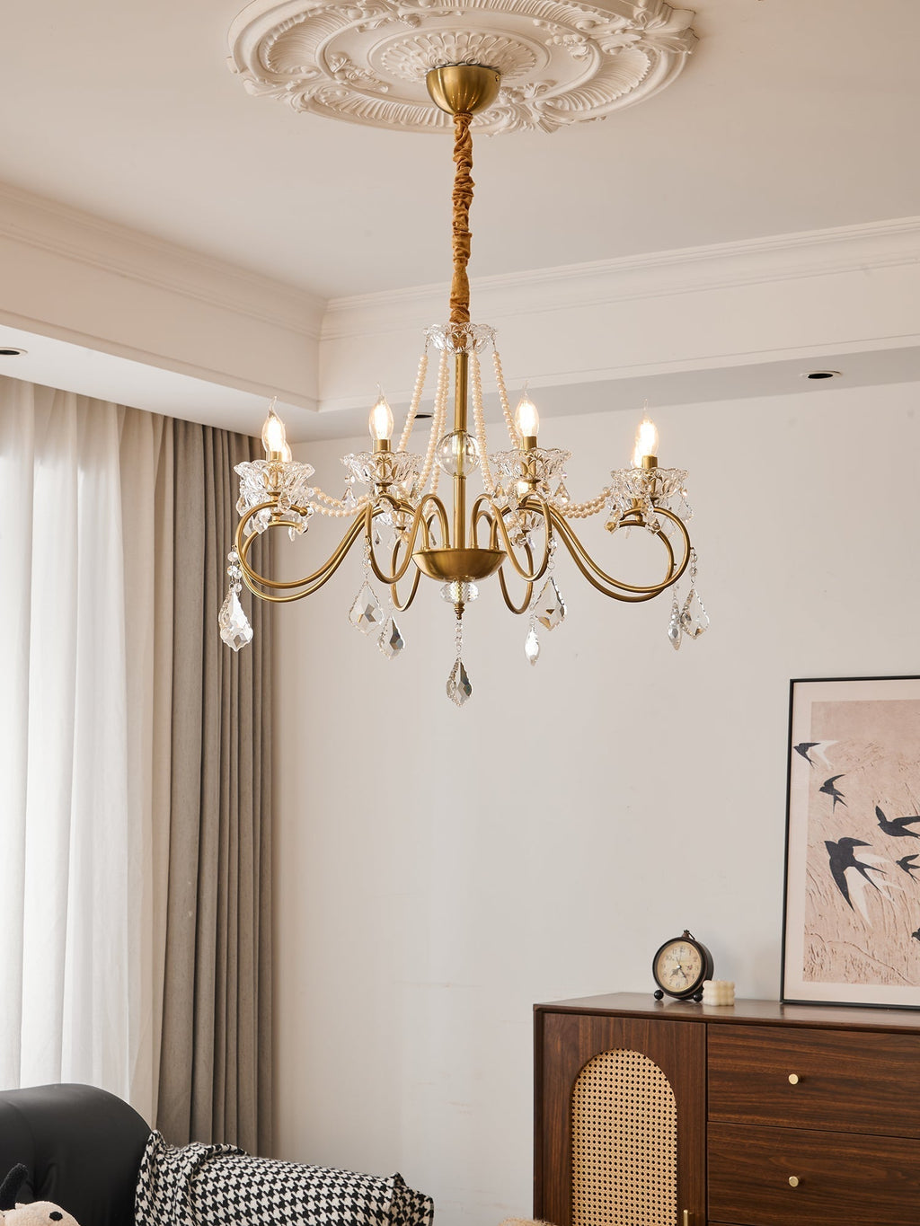 VelaeyraLustre Postmoderne de Luxe en Cristal et Perles - Neutralighting