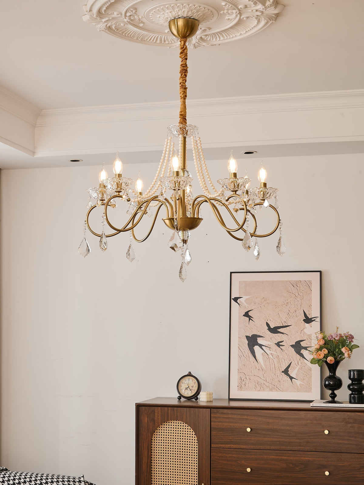 VelaeyraLustre Postmoderne de Luxe en Cristal et Perles - Neutralighting