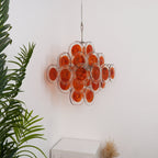 Aurora Chandelier en Verre de Murano Orange Disque Superposé - Neutralighting