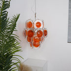 Aurora Chandelier en Verre de Murano Orange Disque Superposé - Neutralighting