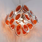 Aurora Chandelier en Verre de Murano Orange Disque Superposé - Neutralighting
