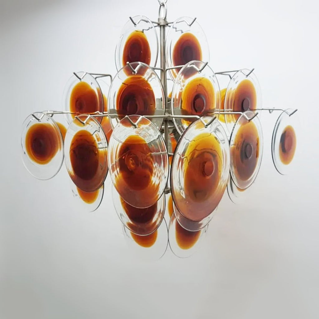 Aurora Chandelier Verre Murano Disque Mi-Siècle - Neutralighting
