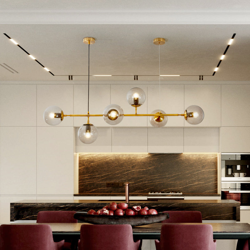Lustra Suspension Orb Laiton Verre Pour Salon - Neutralighting