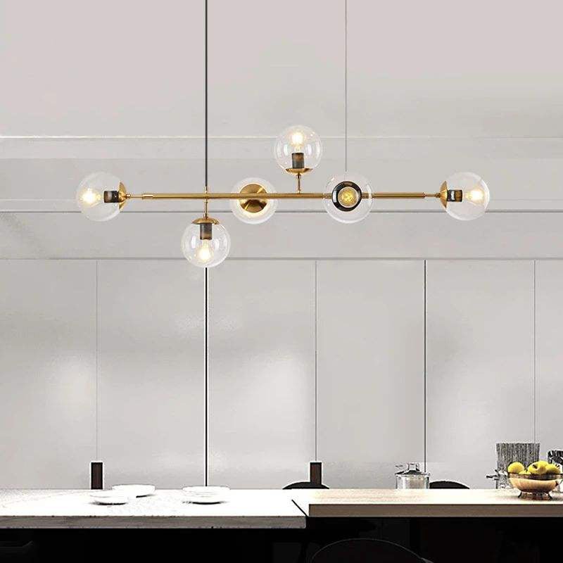 Lustra Suspension Orb Laiton Verre Pour Salon - Neutralighting