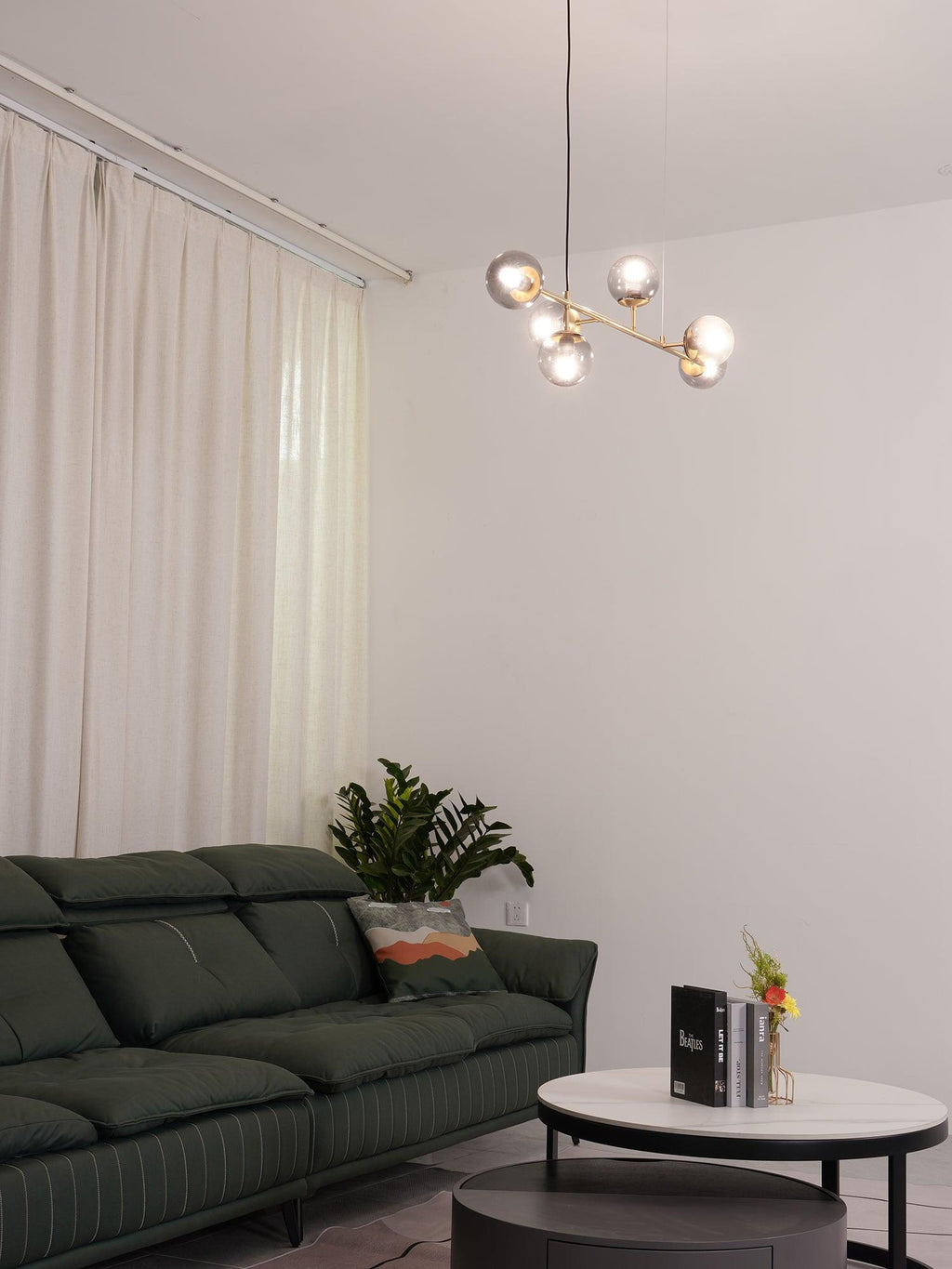 Lustra Suspension Orb Laiton Verre Pour Salon - Neutralighting