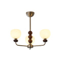 Vilorira Chandelier Classique Orbe Bois Noyer Verre Traditionnel - Neutralighting