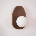 Nylaeiel Nordic Art Plug-in Walnut Glass Wood Wall Lamp - Neutralighting