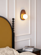 Nylaeiel Nordic Art Plug-in Walnut Glass Wood Wall Lamp - Neutralighting