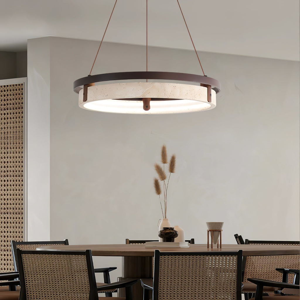 Veraearae Suspension Moderne en Travertin - Neutralighting