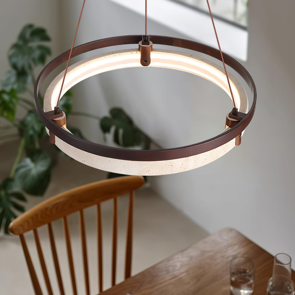 Veraearae Suspension Moderne en Travertin - Neutralighting