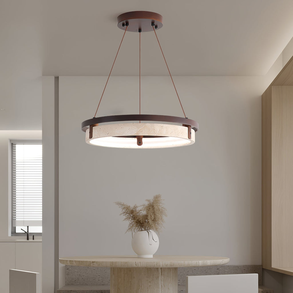 Veraearae Suspension Moderne en Travertin - Neutralighting