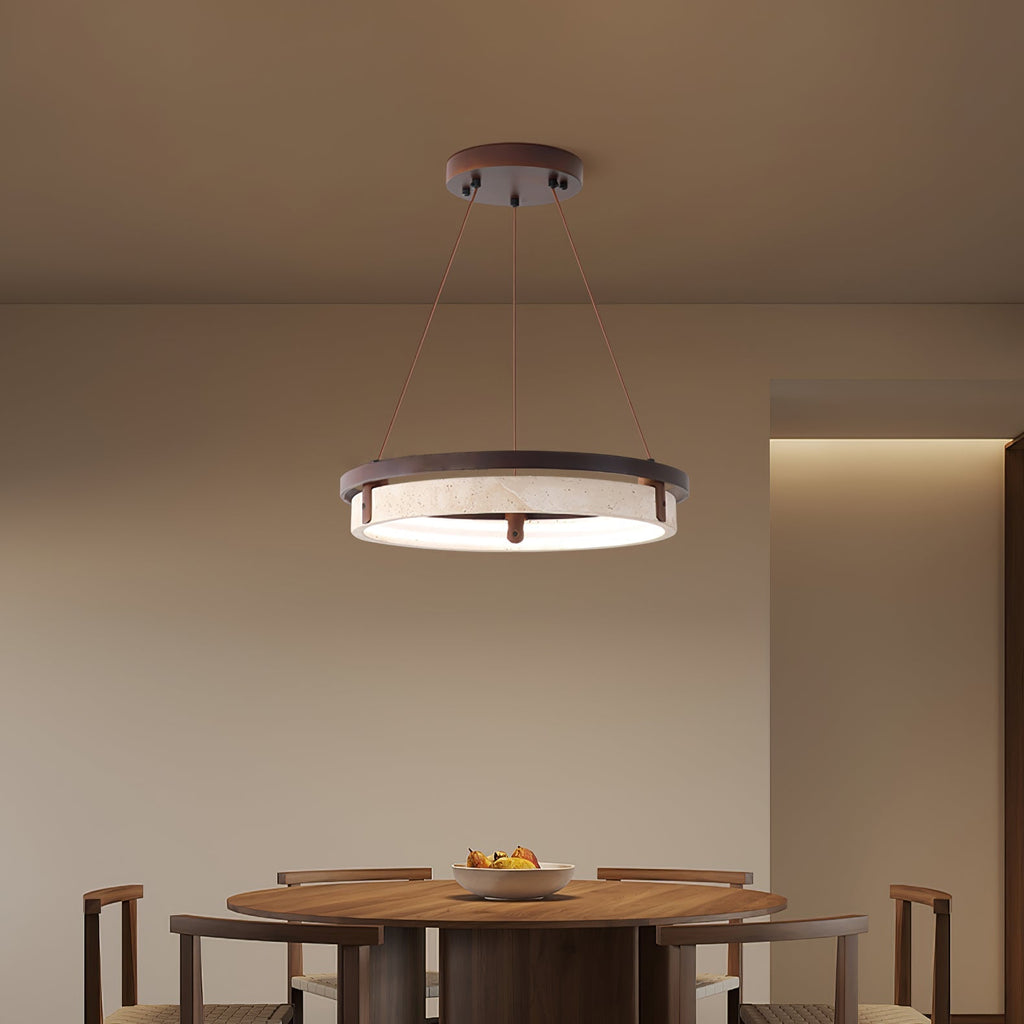 Veraearae Suspension Moderne en Travertin - Neutralighting