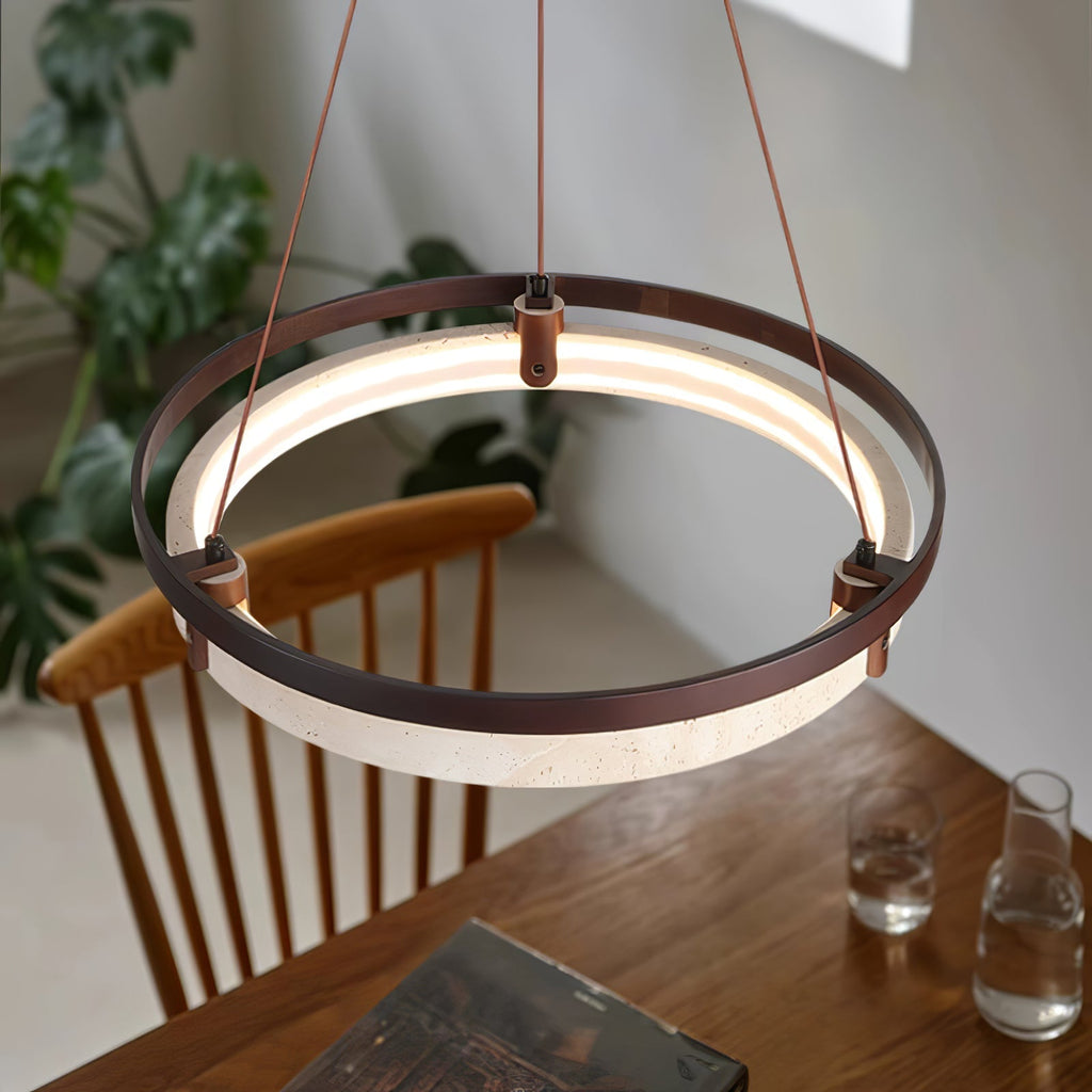 Veraearae Suspension Moderne en Travertin - Neutralighting