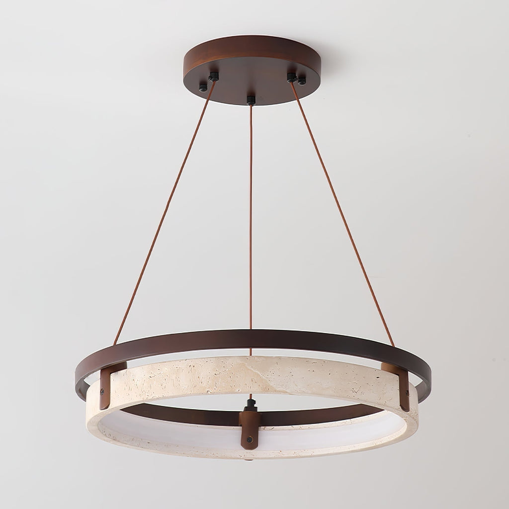 Veraearae Suspension Moderne en Travertin - Neutralighting