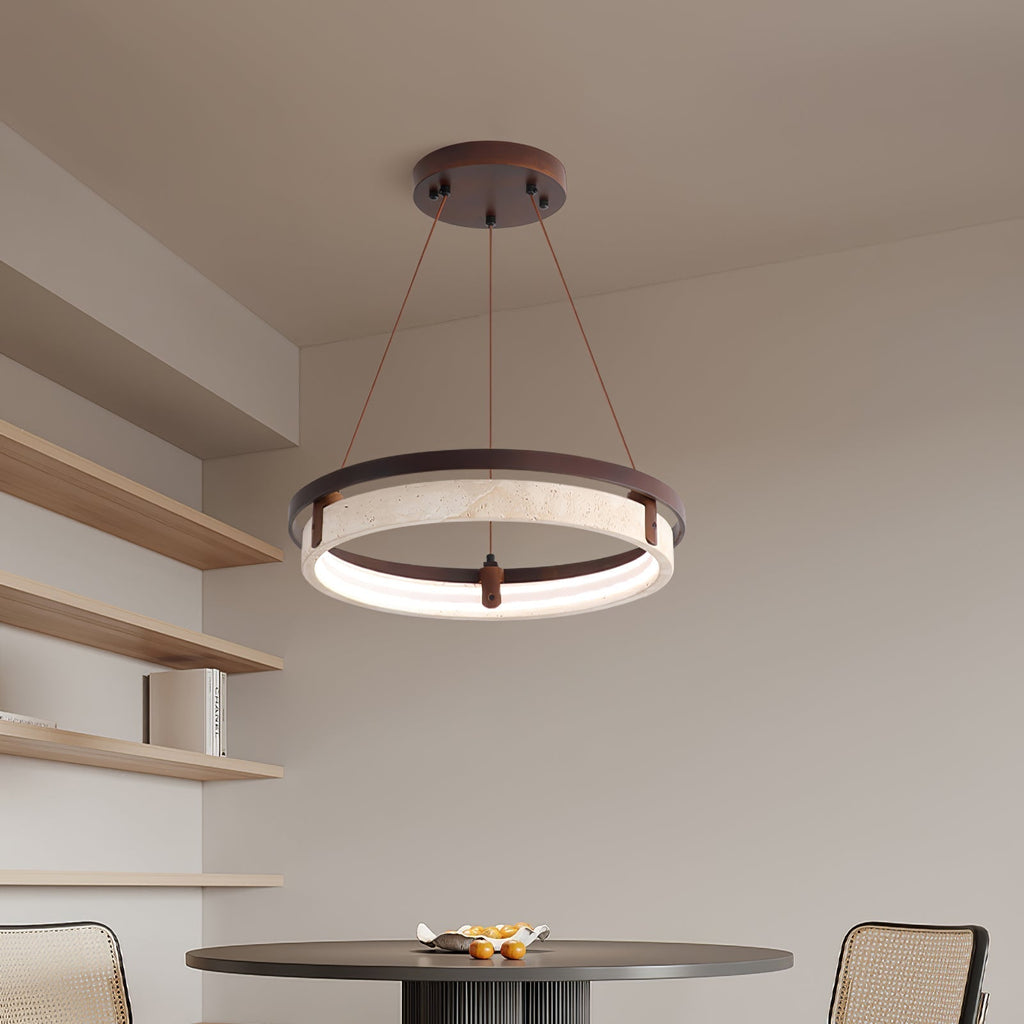 Veraearae Suspension Moderne en Travertin - Neutralighting
