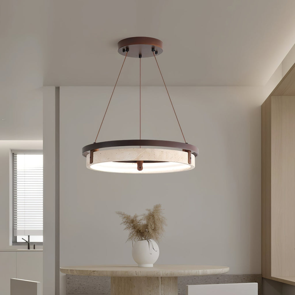 Veraearae Suspension Moderne en Travertin - Neutralighting