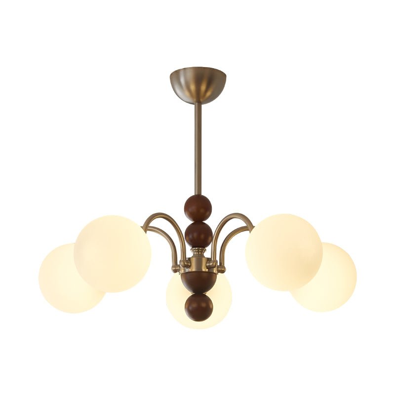 Orbital Chandelier Bois Verre Art Nordique Premium Courbe - Neutralighting