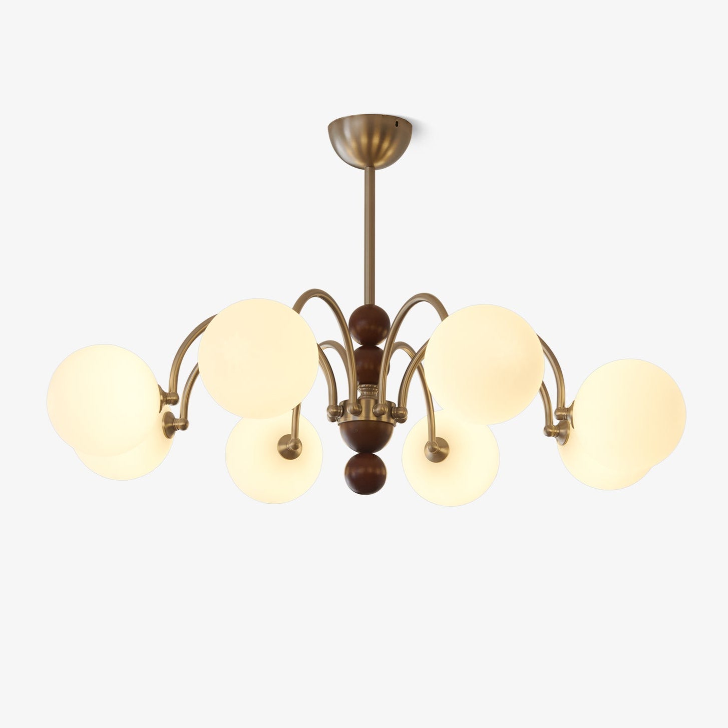 Orbital Chandelier Bois Verre Art Nordique Premium Courbe - Neutralighting