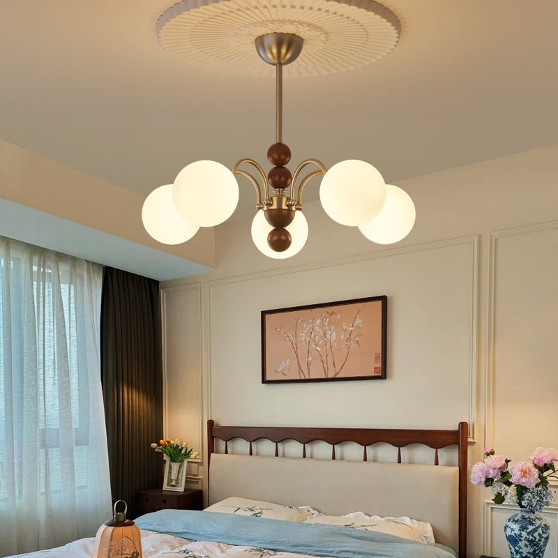 Orbital Chandelier Bois Verre Art Nordique Premium Courbe - Neutralighting