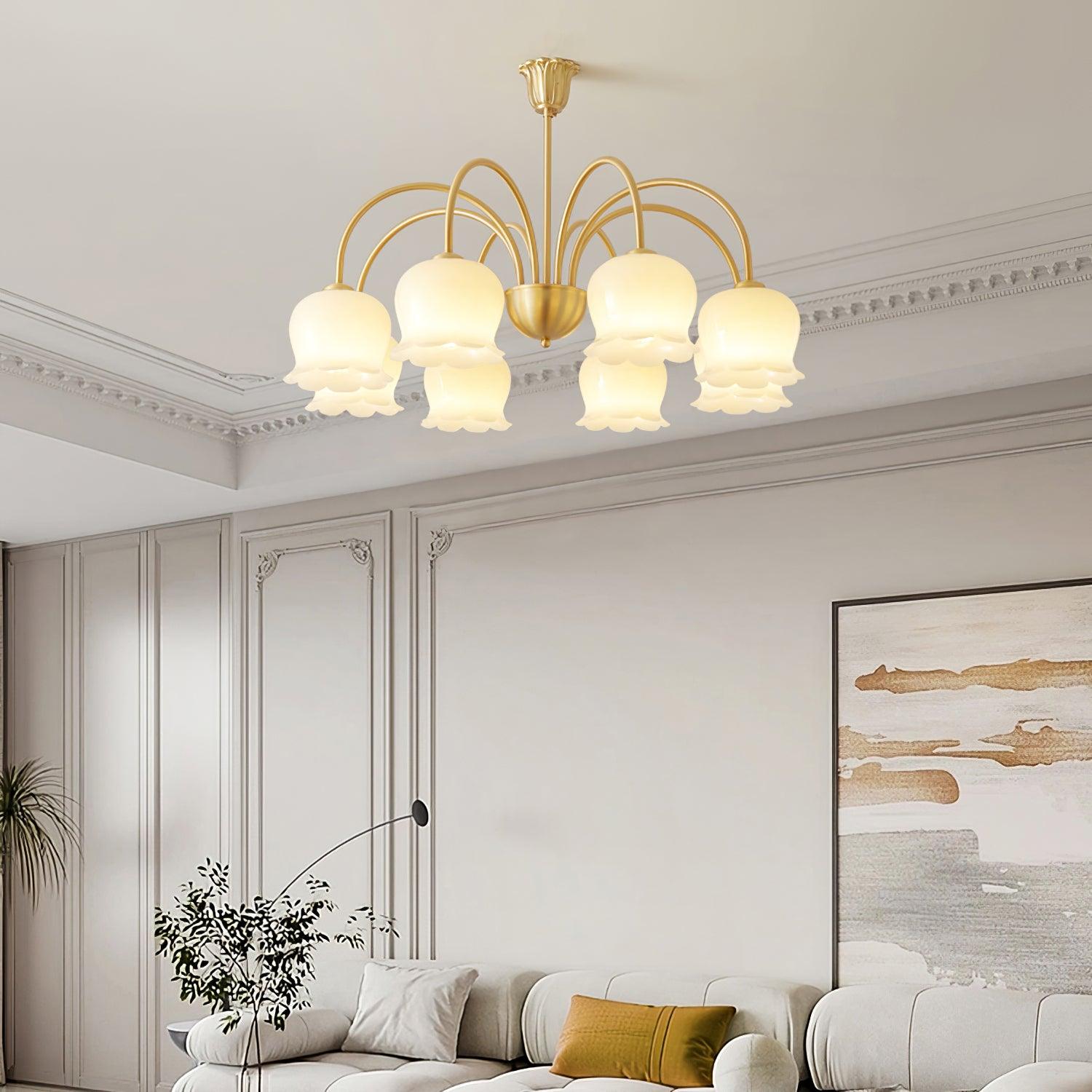 Lustra Chandelier Laiton Bras Courbé Élégant - Neutralighting