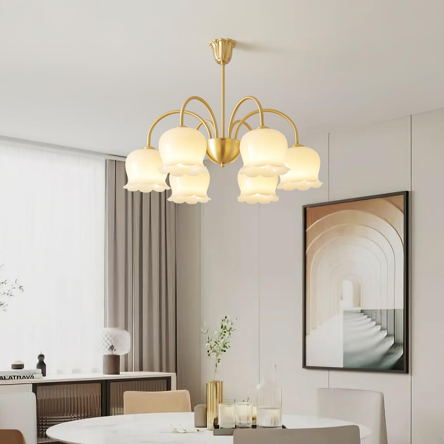 Lustra Chandelier Laiton Bras Courbé Élégant - Neutralighting