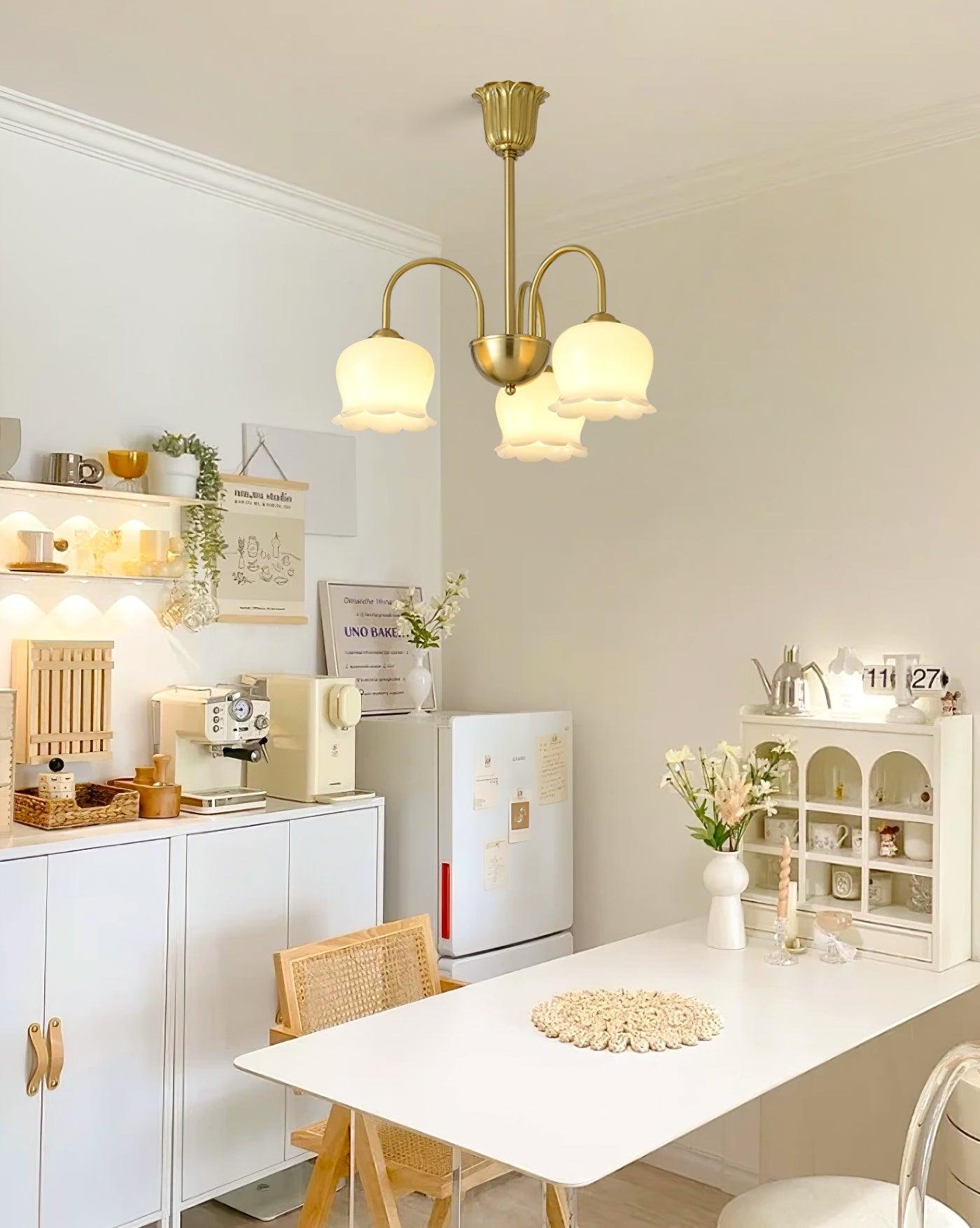 Lustra Chandelier Laiton Bras Courbé Élégant - Neutralighting