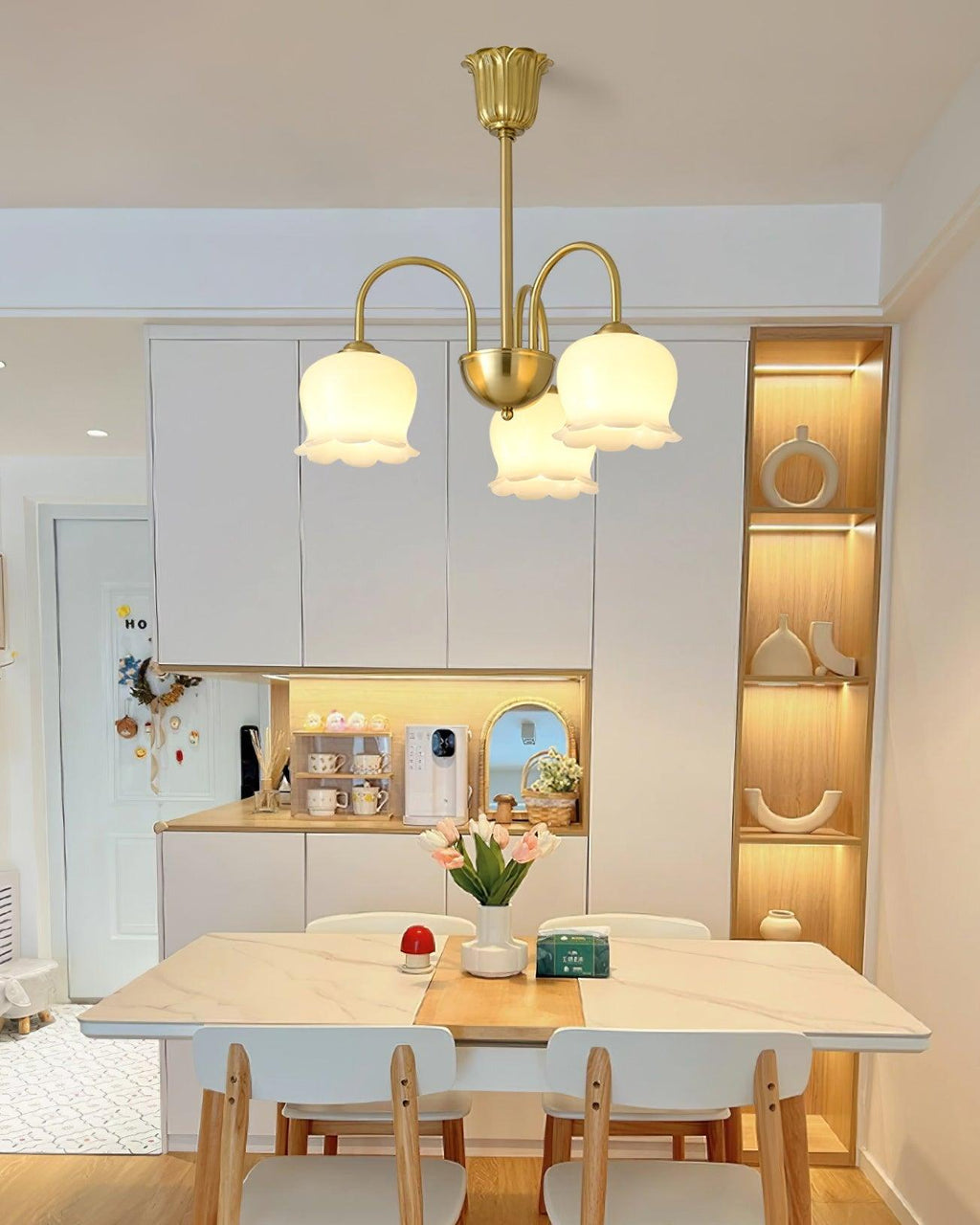 Lustra Chandelier Laiton Bras Courbé Élégant - Neutralighting