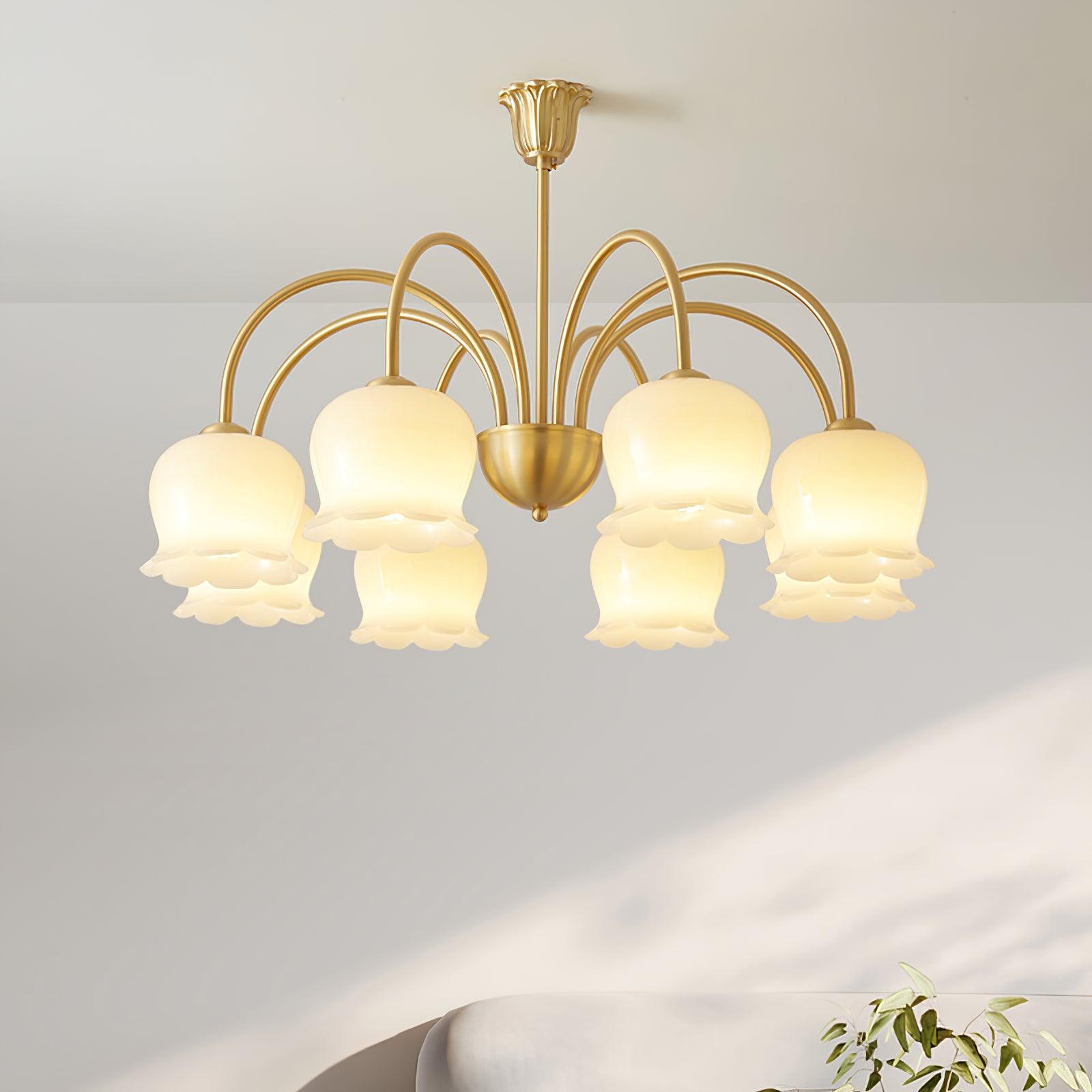 Lustra Chandelier Laiton Bras Courbé Élégant - Neutralighting