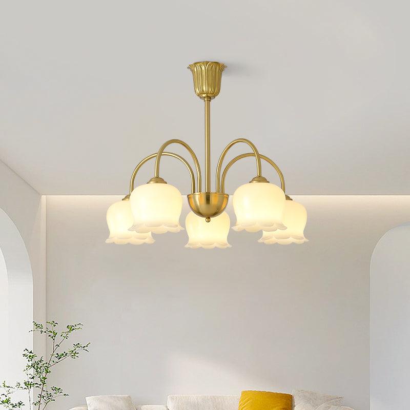 Lustra Chandelier Laiton Bras Courbé Élégant - Neutralighting