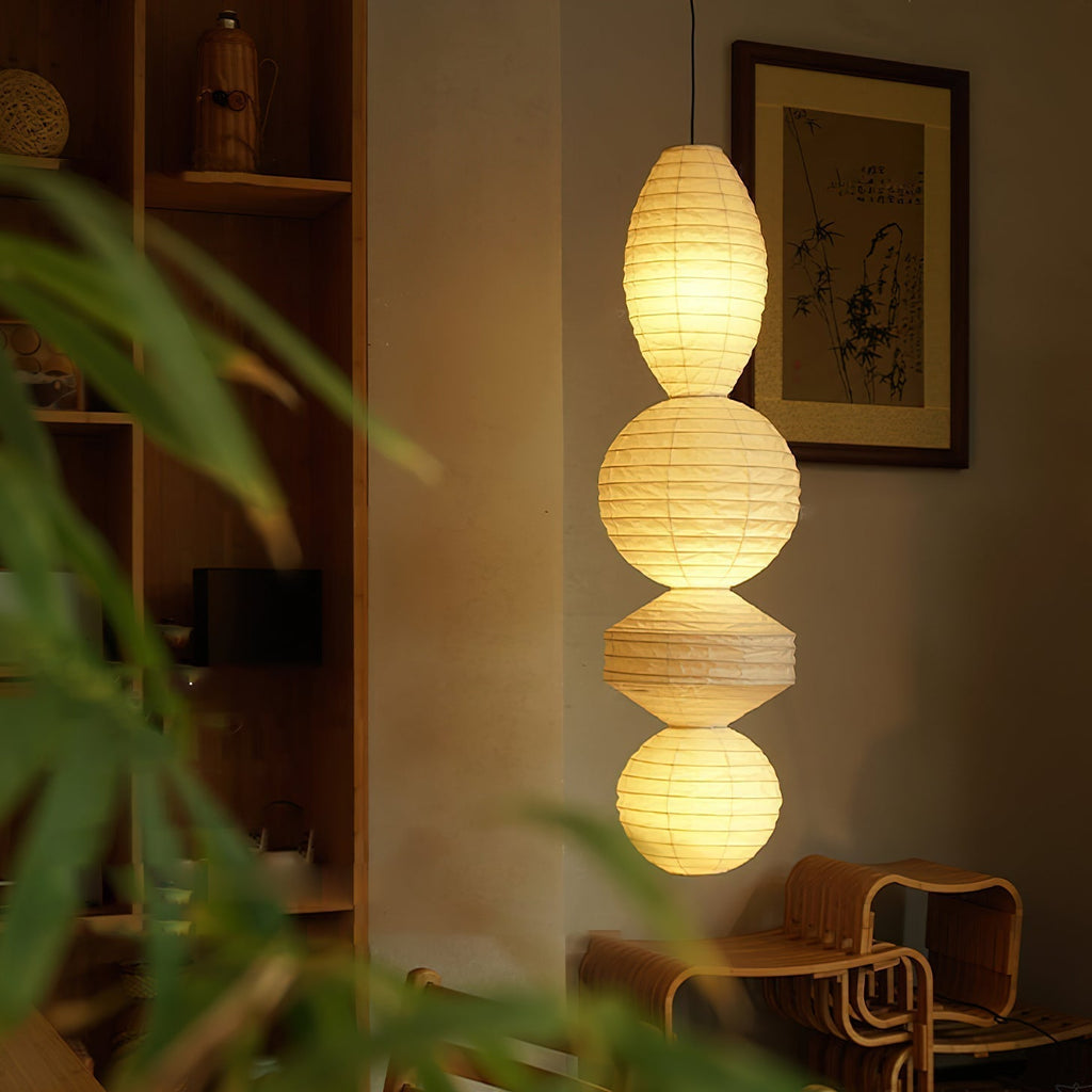 Elthayra Lampe Suspendue Lampe à Lanterne en Bambou Série Naturelle - Neutralighting