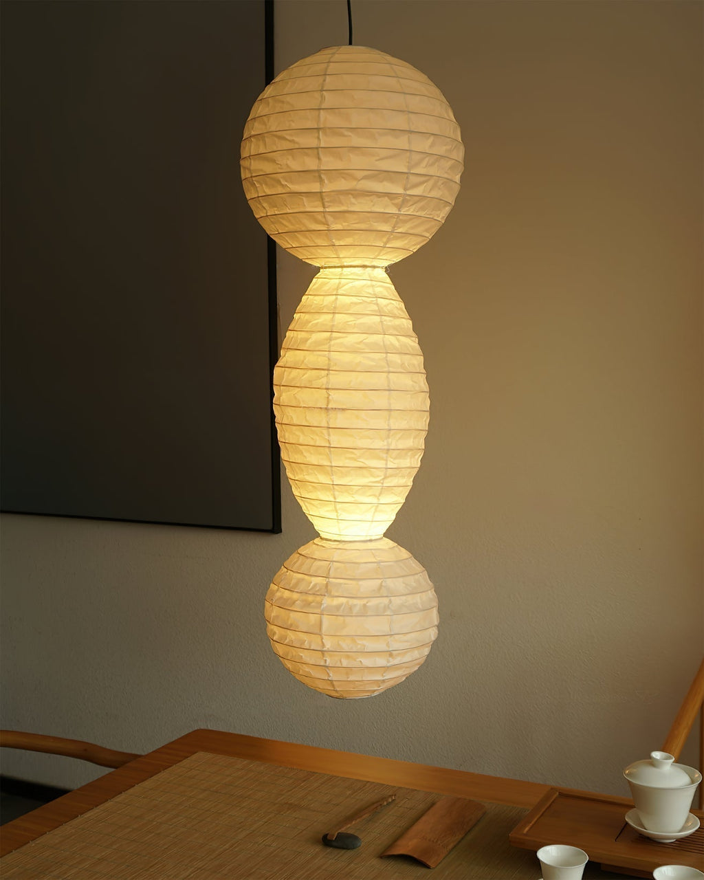 Elthayra Lampe Suspendue Lampe à Lanterne en Bambou Série Naturelle - Neutralighting