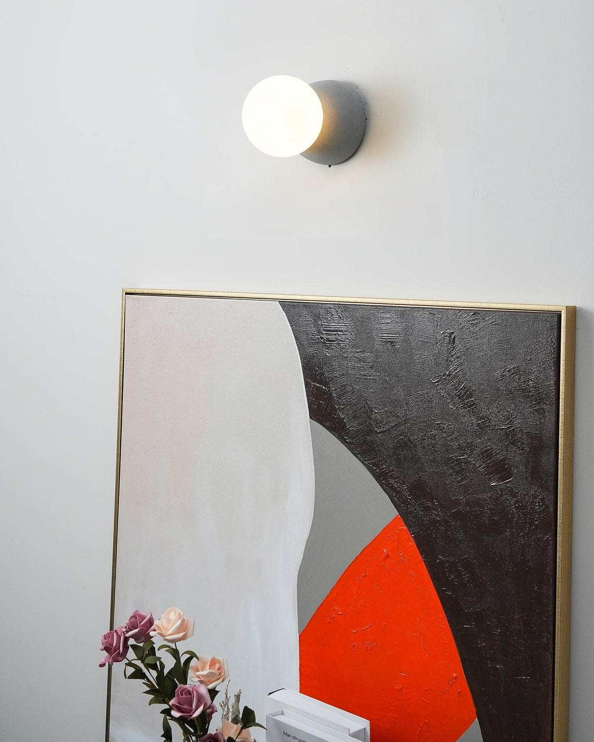 Lustra Applique Murale Béton Verre Opale - Neutralighting