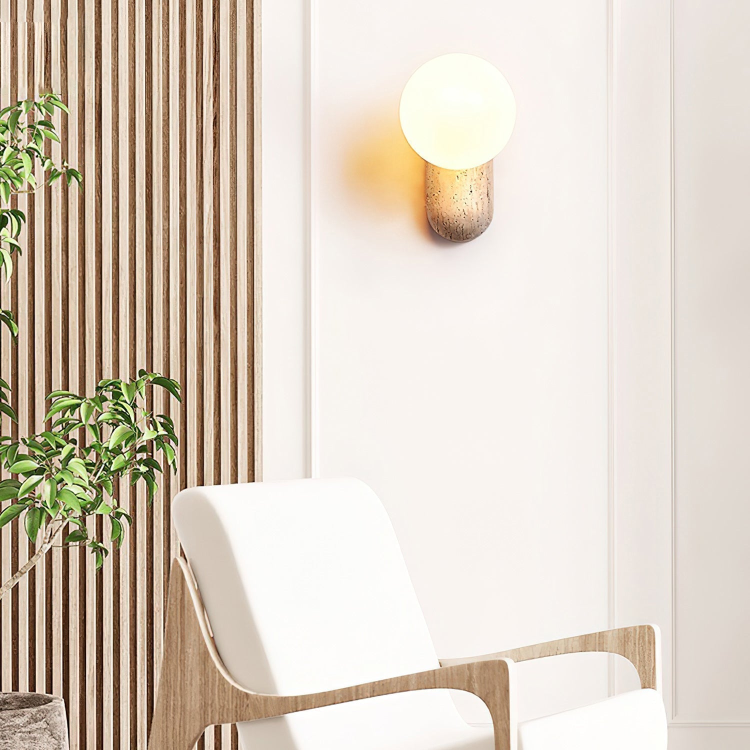 Colaeira Applique Murale Moderne Minimaliste en Travertin - Neutralighting