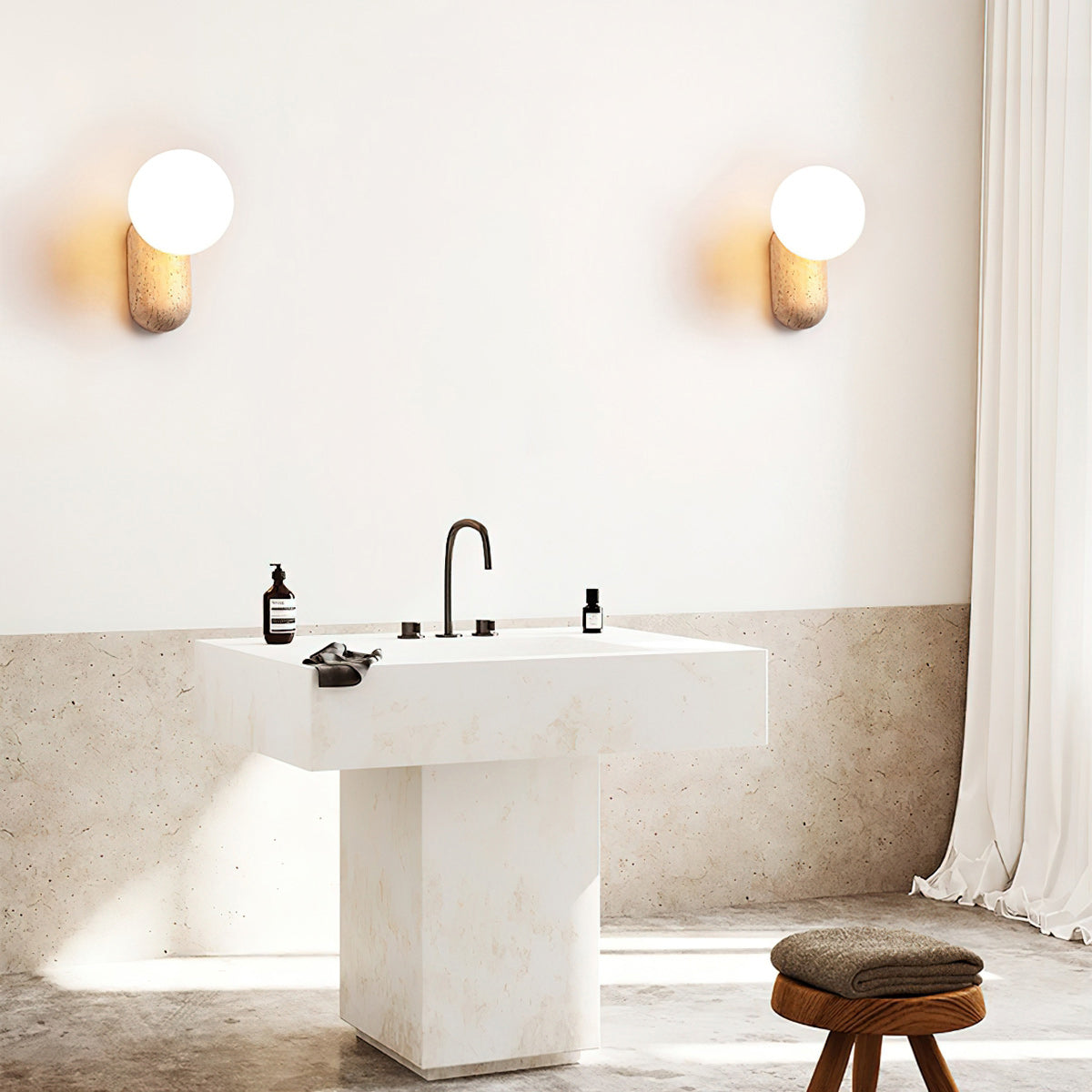 Colaeira Applique Murale Moderne Minimaliste en Travertin - Neutralighting